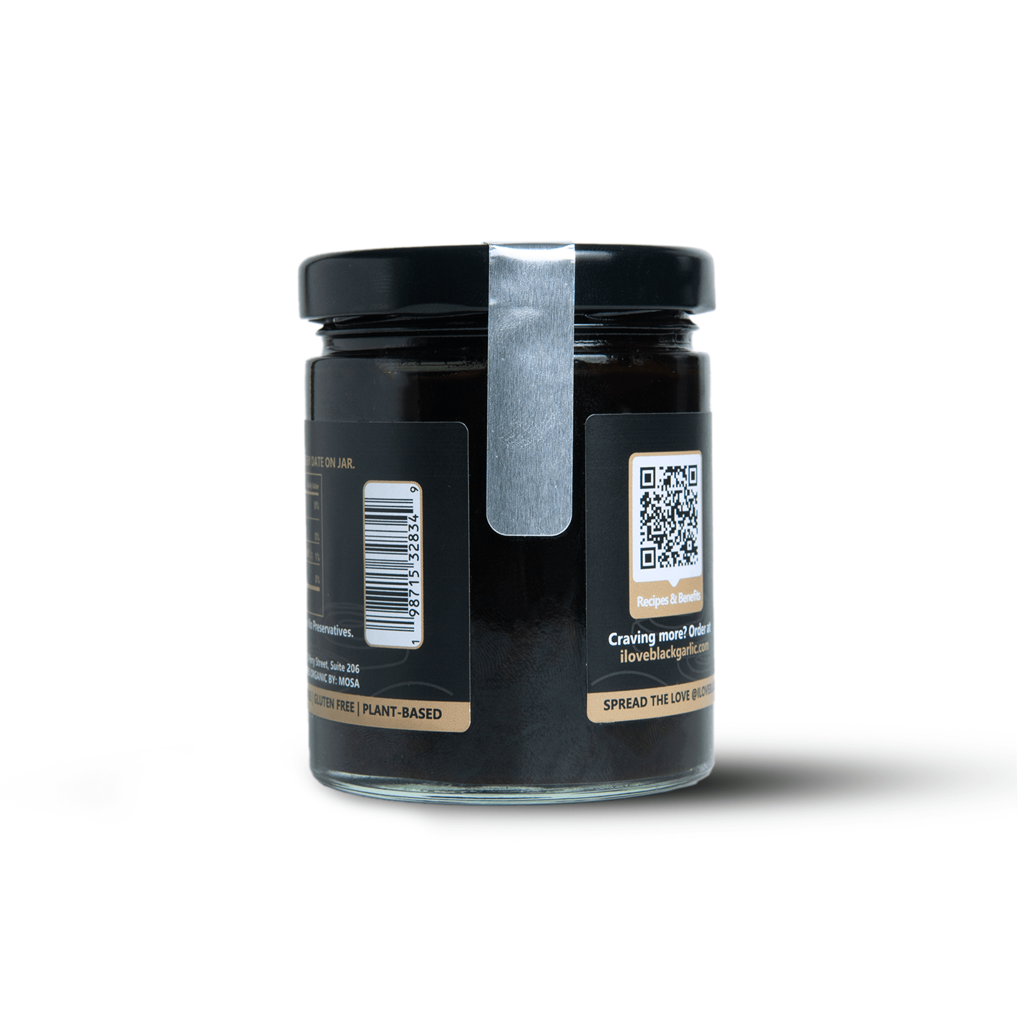 Black Garlic Purée 7 oz | Bold Umami Flavor | Vegan organic jar with black garlic notes of balsamic and tamarind.