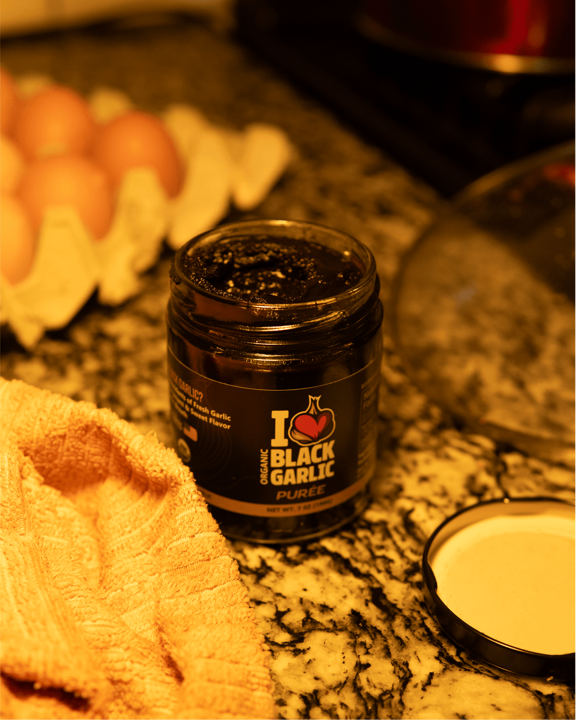 Organic Black Garlic Purée – 7 oz Jar | Rich Umami Flavor | Slow-Fermented | USA-Made | Vegan & Gluten-Free - I Love Black Garlic