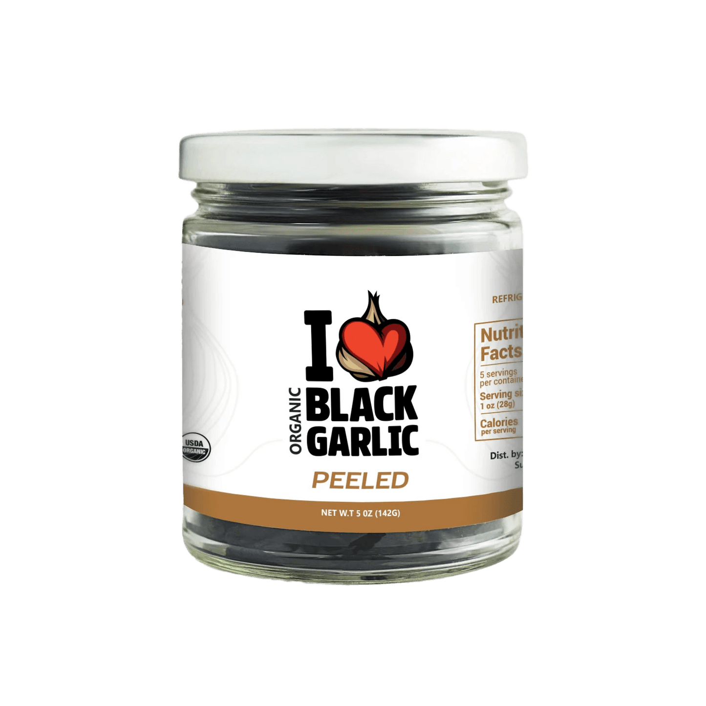 Organic Peeled Black Garlic Cloves – 5 oz | Ready-to-Eat | Sweet Umami Flavor | Vegan & USA-Made - I Love Black Garlic