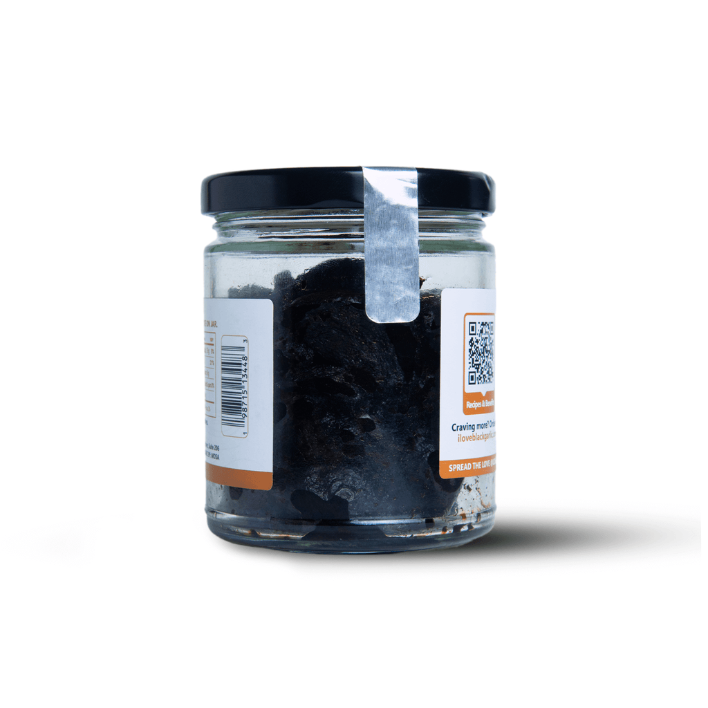 Jar of Organic Peeled Black Garlic Cloves – 5 oz | Ready-to-Eat | Sweet Umami Flavor | Vegan & USA-Made - product image